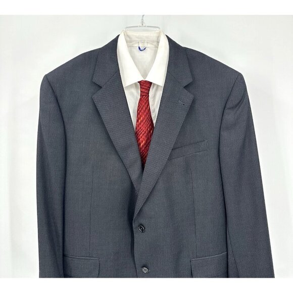 JOS A BANK SIGNATURE GOLD jacket blazer sport coat 100% wool charcoal gray 46L - Picture 3 of 8